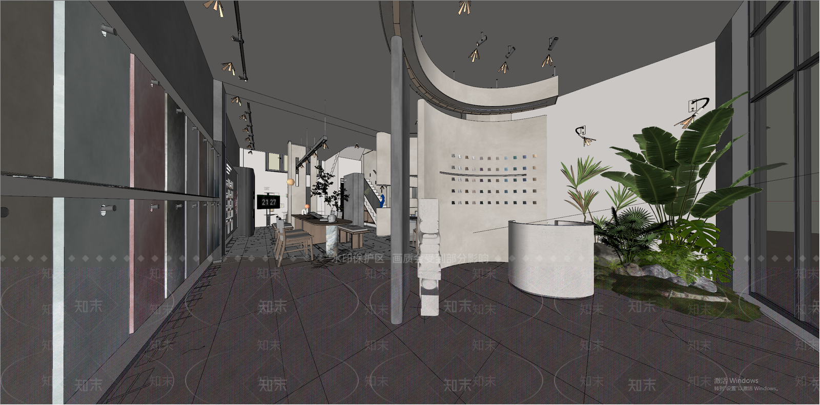 现代油漆展厅SU模型下载【ID:1131991309】