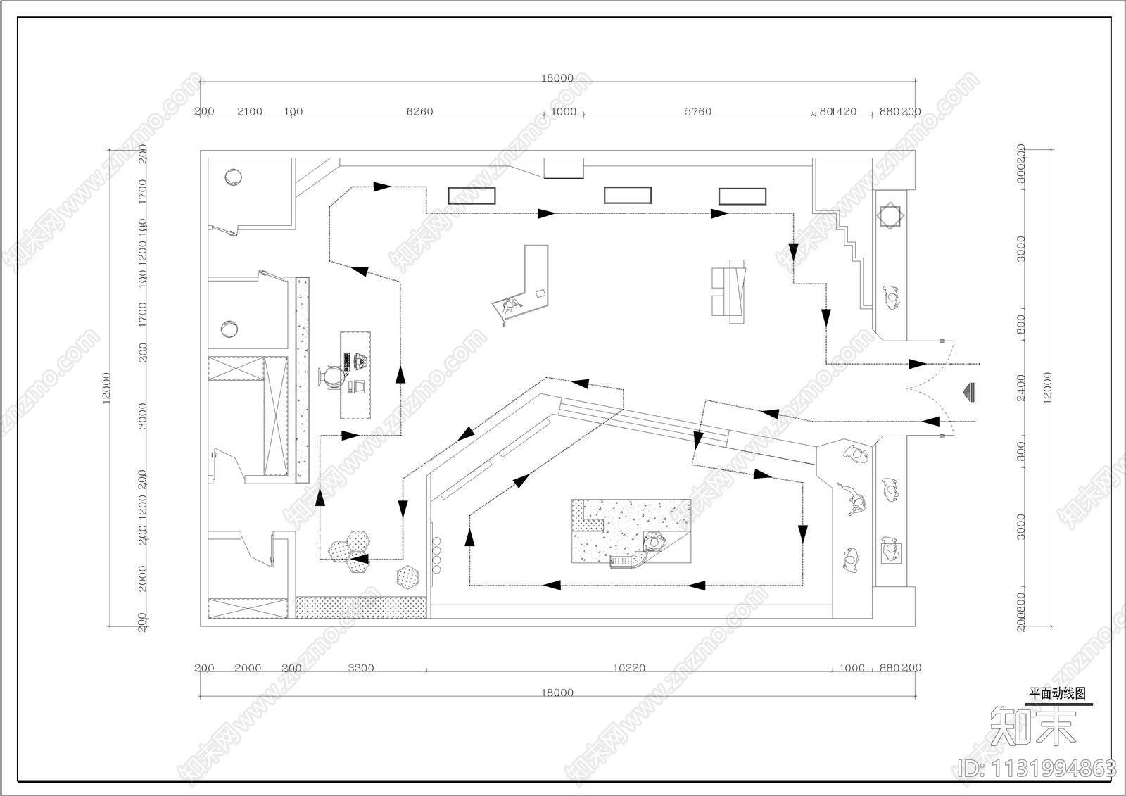 阿迪达斯鞋店专卖店全套cad施工图下载【ID:1131994863】