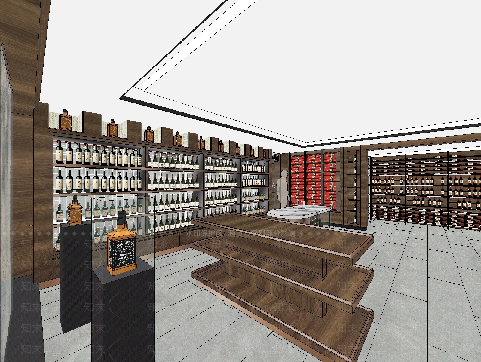 现代烟酒店SU模型下载【ID:1131996477】