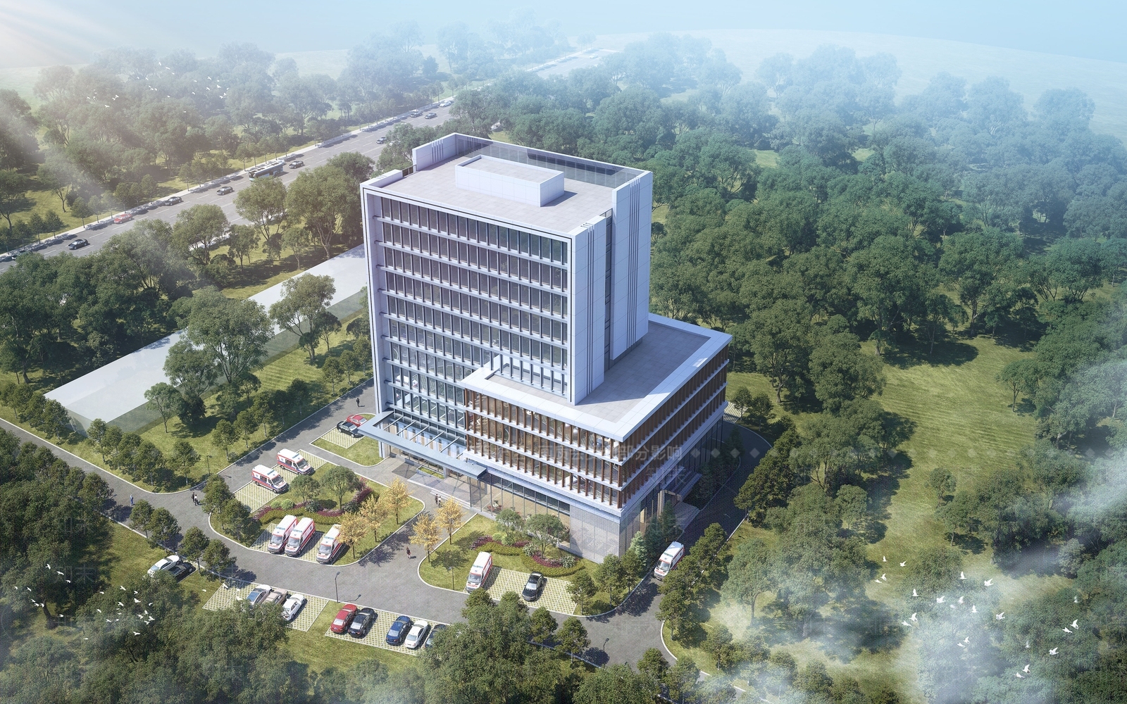 现代医疗建筑SU模型下载【ID:1137178464】