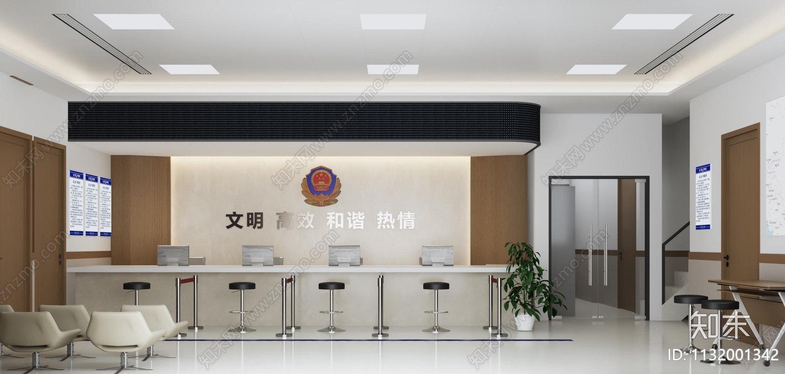 派出所警察局效果图施工图下载【ID:1132001342】