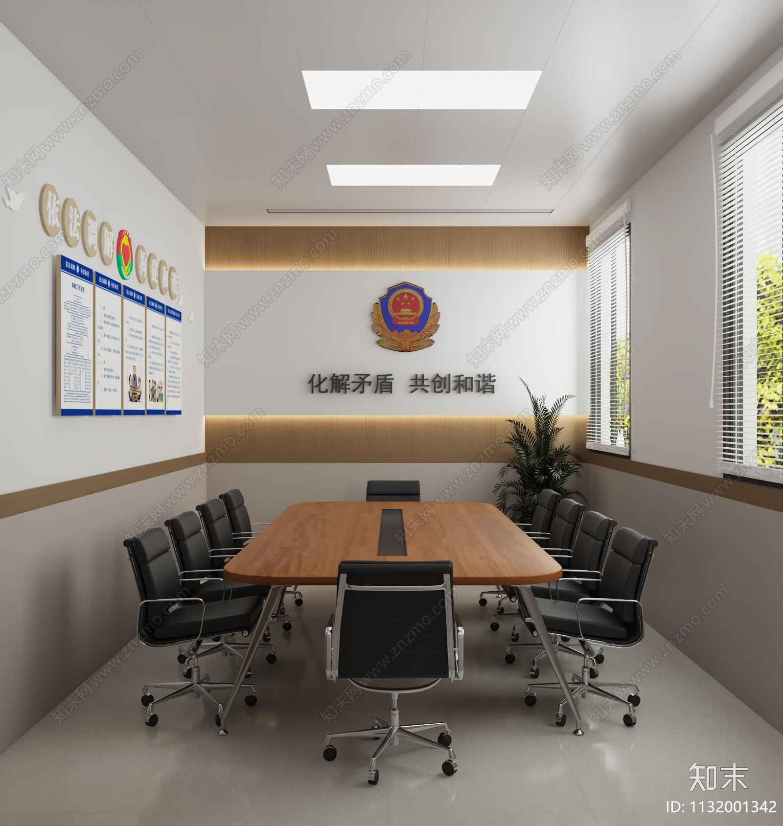 派出所警察局效果图cad施工图下载【ID:1132001342】