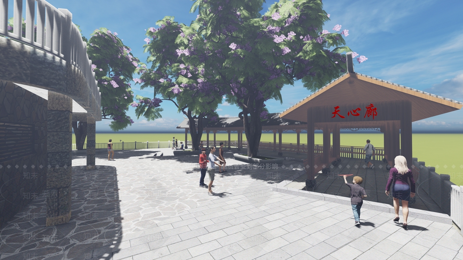 现代山地景观公园SU模型下载【ID:1132200259】