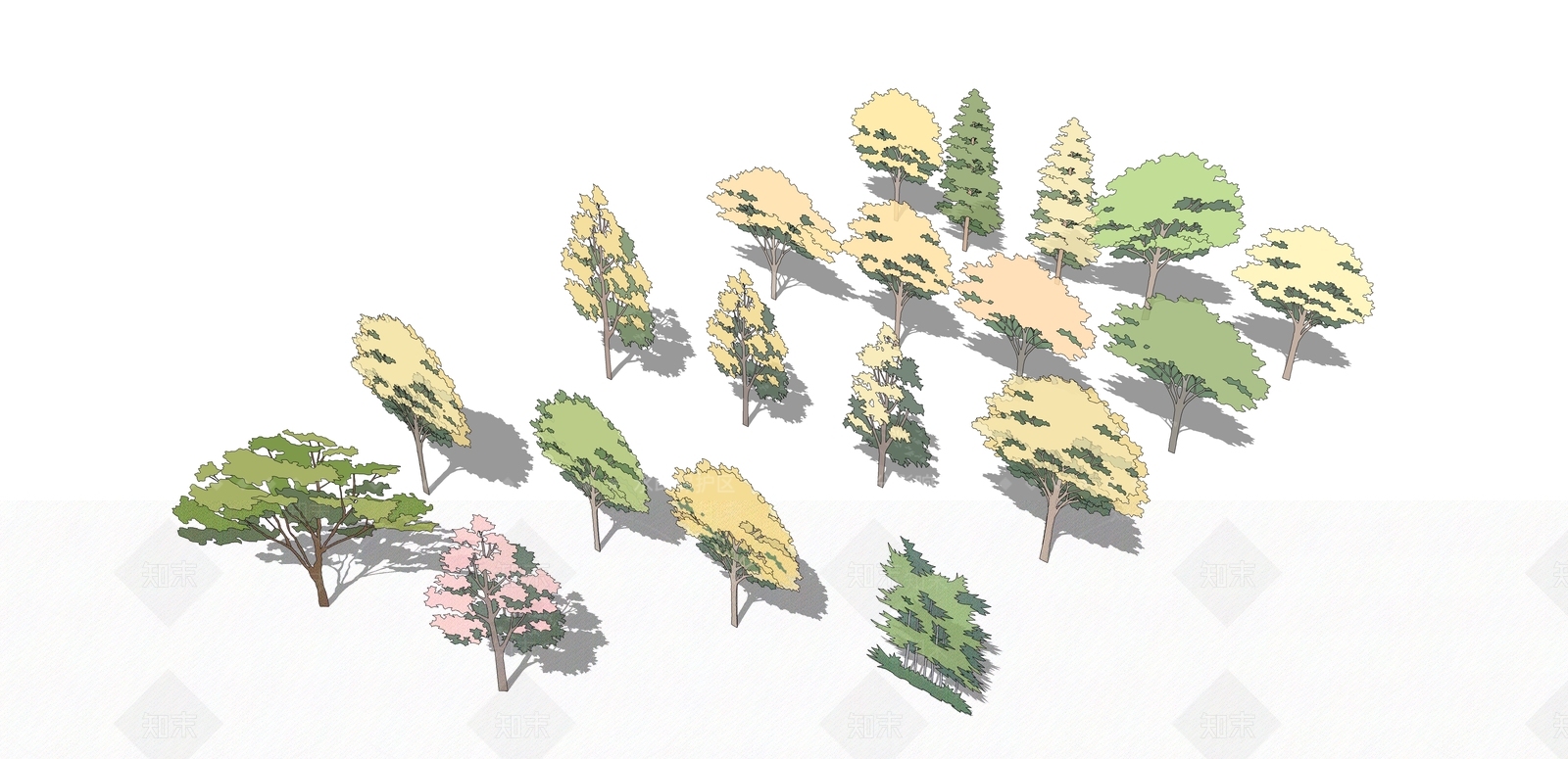 2D透明树SU模型下载【ID:1132007745】