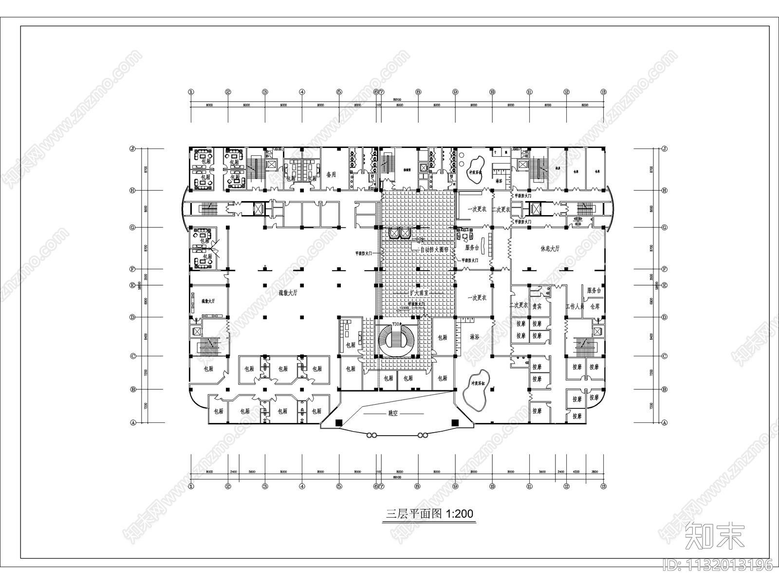 假日商业建筑cad施工图下载【ID:1132013196】