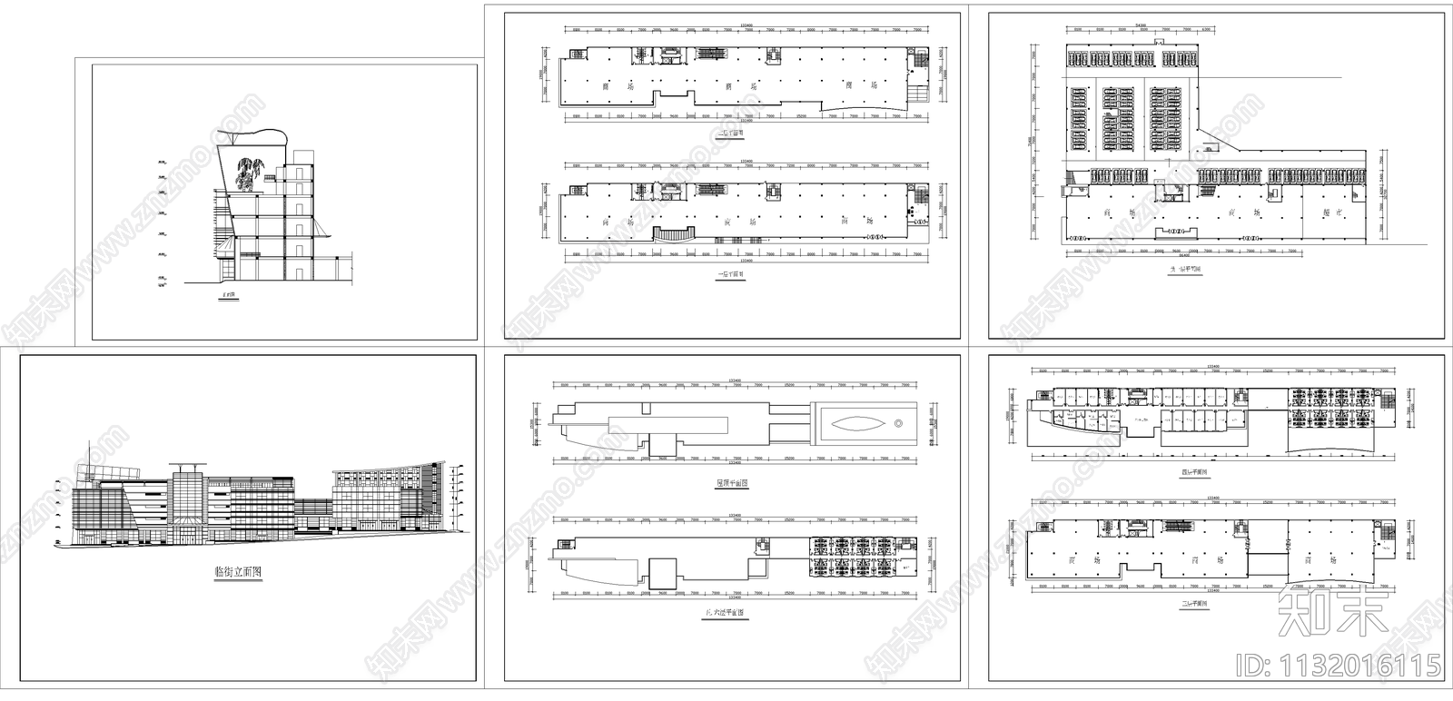 临街商场建筑cad施工图下载【ID:1132016115】