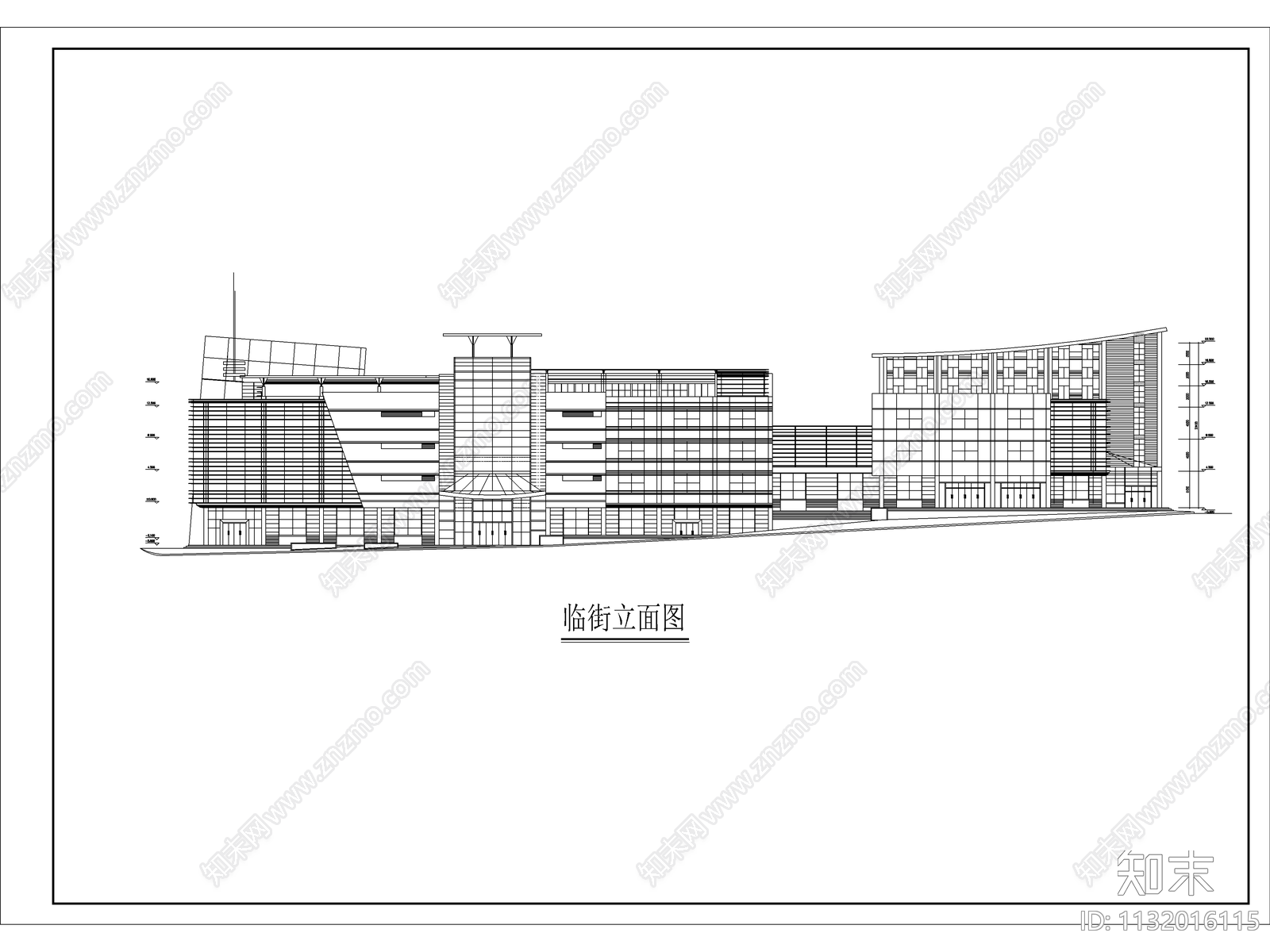 临街商场建筑cad施工图下载【ID:1132016115】