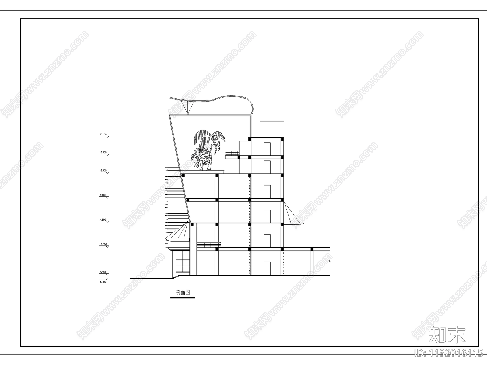 临街商场建筑cad施工图下载【ID:1132016115】