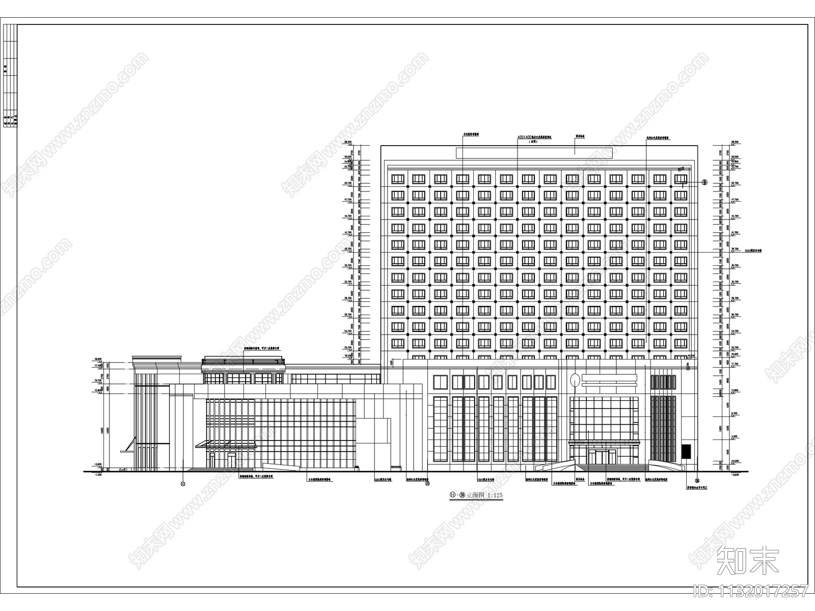 酒店整套建筑cad施工图下载【ID:1132017257】