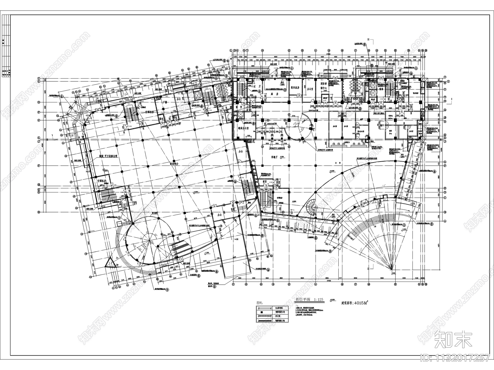 酒店整套建筑cad施工图下载【ID:1132017257】