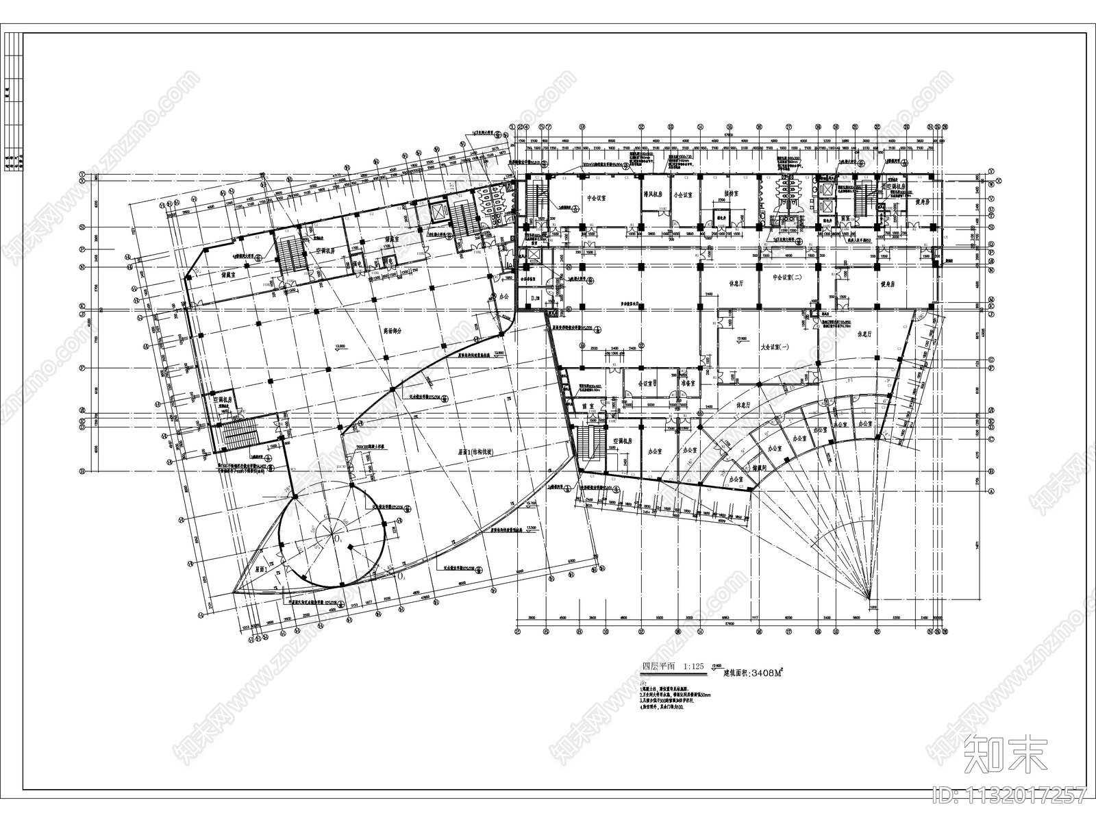 酒店整套建筑cad施工图下载【ID:1132017257】