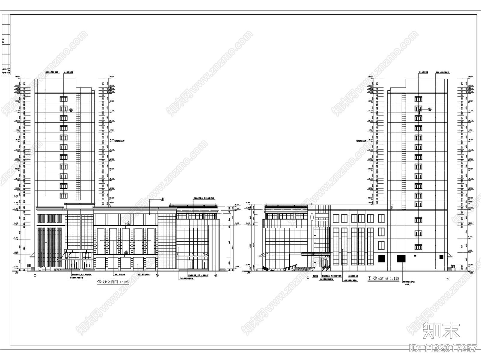 酒店整套建筑cad施工图下载【ID:1132017257】