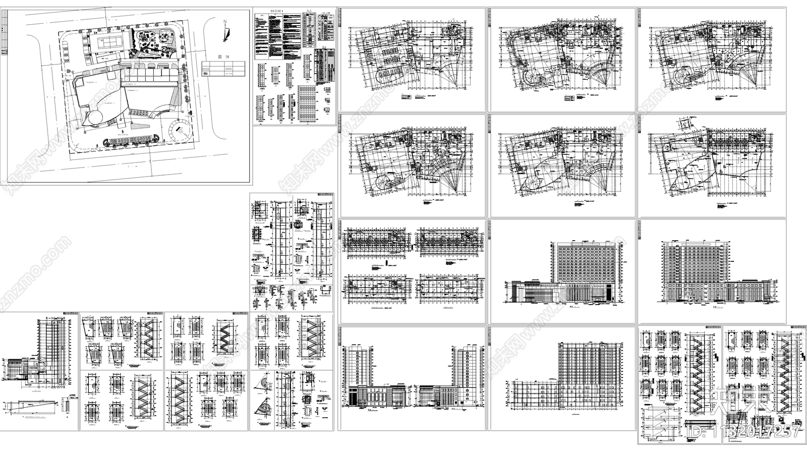 酒店整套建筑cad施工图下载【ID:1132017257】