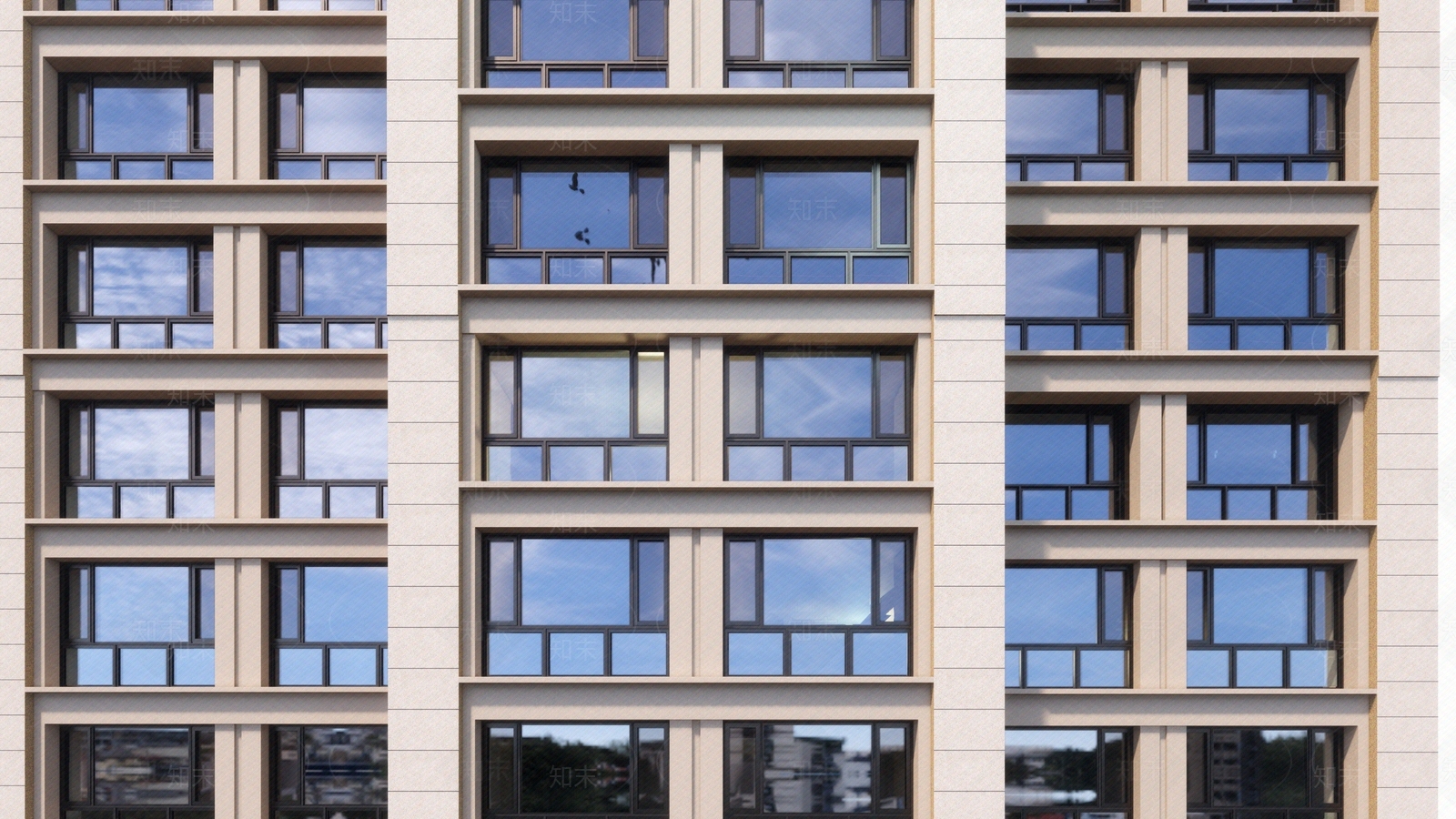 铝合金窗外立面贴图下载【ID:1132018940】