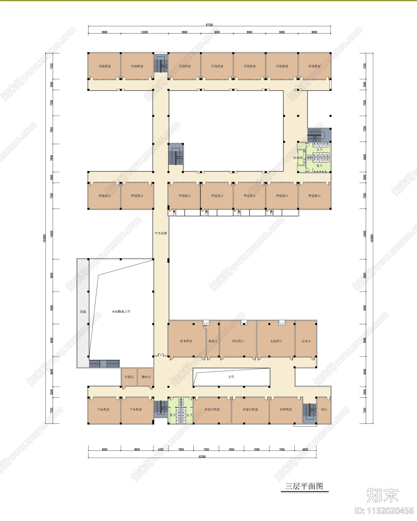 南京中学建筑cad施工图下载【ID:1132020456】