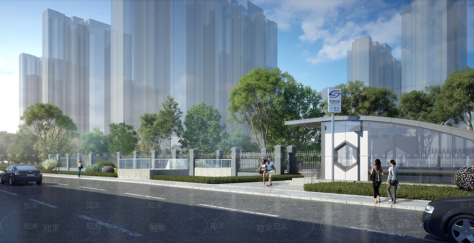 现代地铁站外观3D模型下载【ID:1132021474】