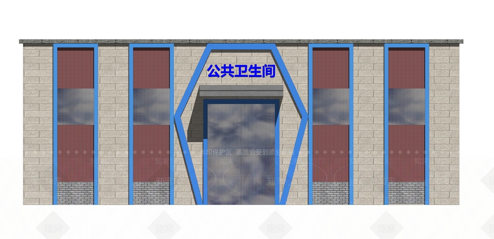 现代公共卫生间SU模型下载【ID:1132022955】