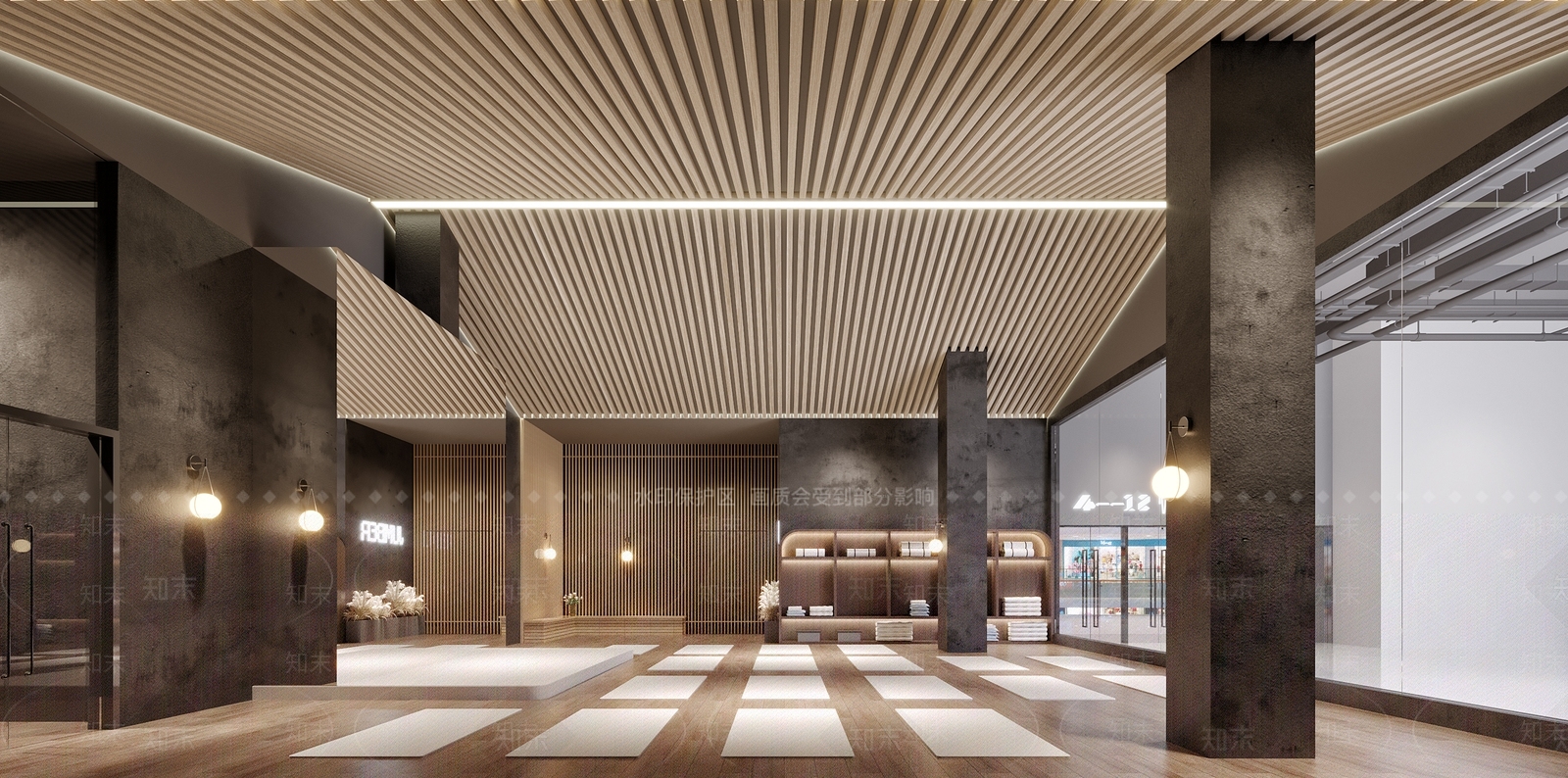 工业风瑜伽室3D模型下载【ID:1132029616】
