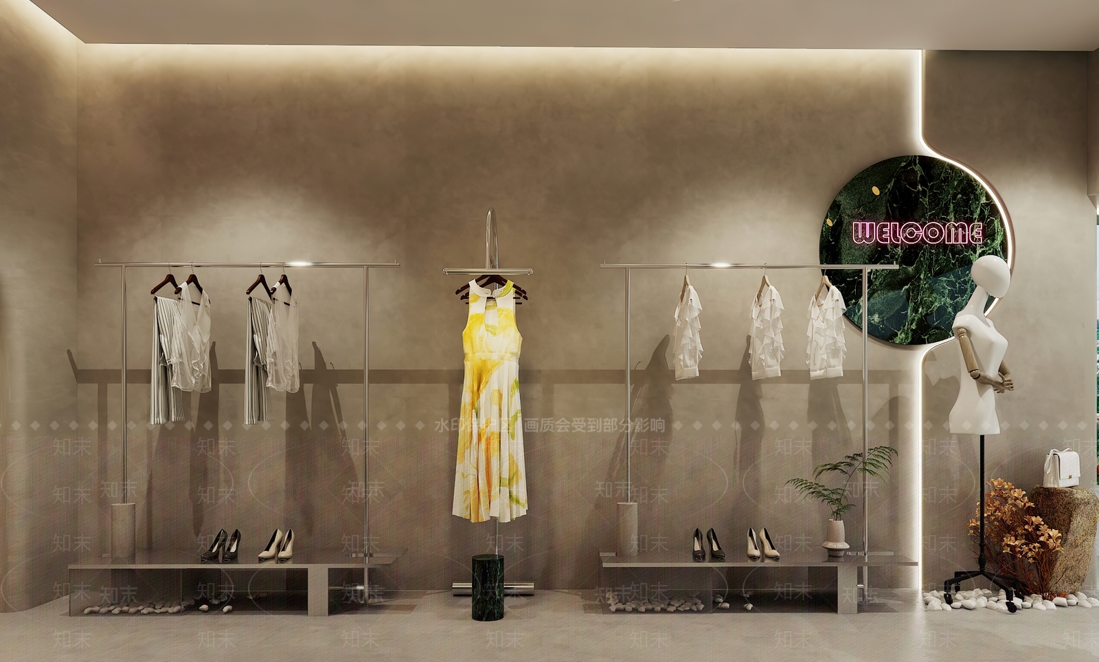 现代服装店SU模型下载【ID:1132030543】