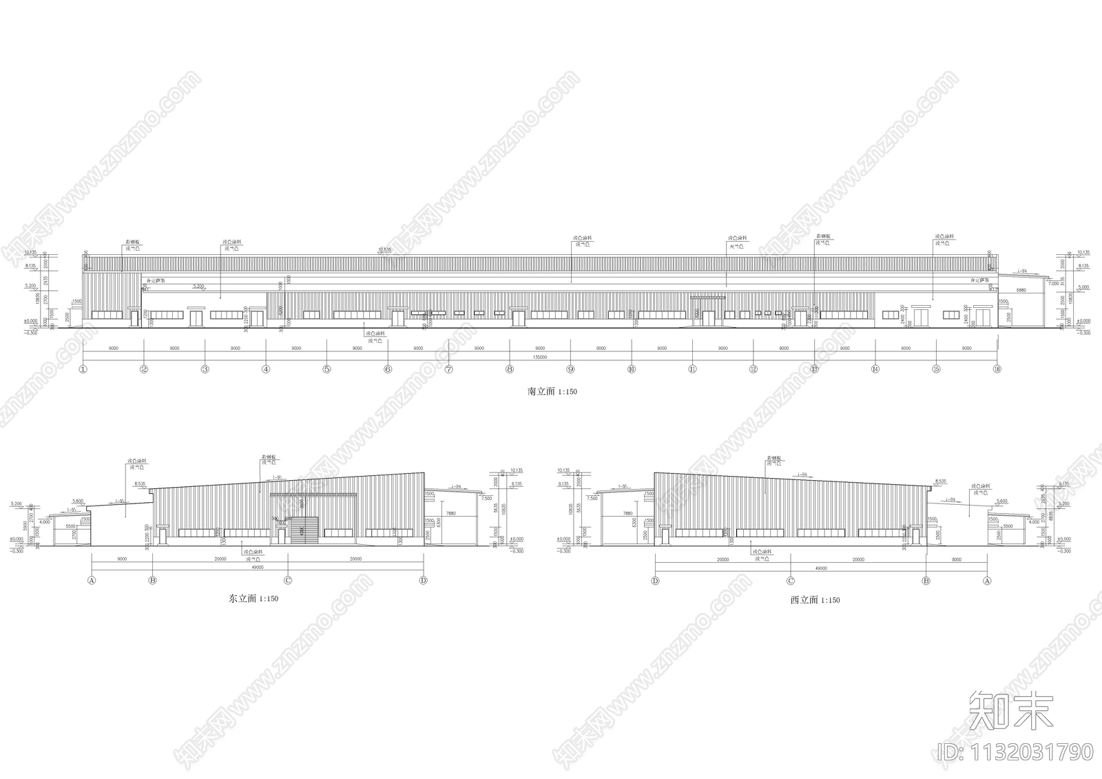 厂房全套建筑cad施工图下载【ID:1132031790】