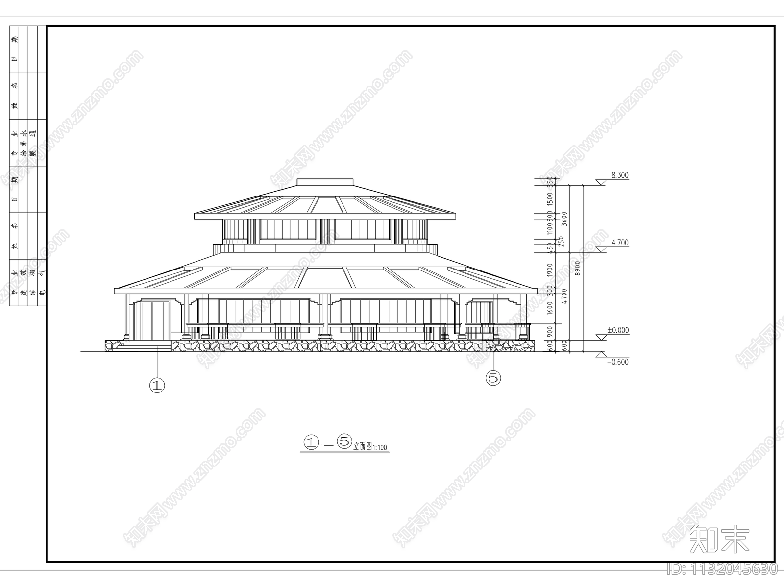 中餐厅建筑cad施工图下载【ID:1132045630】