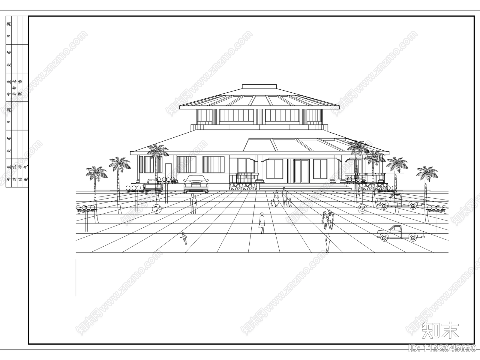 中餐厅建筑cad施工图下载【ID:1132045630】