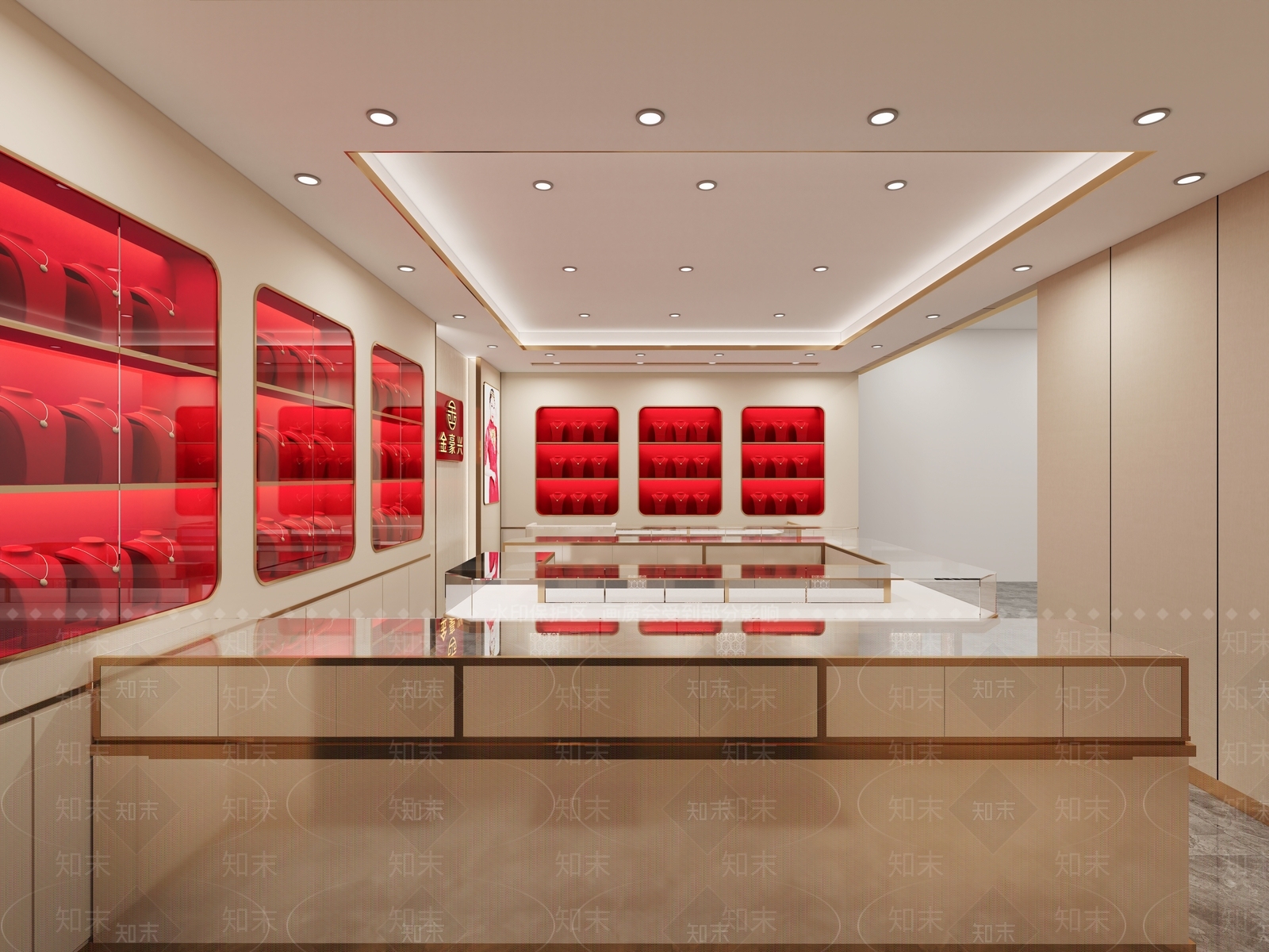 现代珠宝黄金店铺3D模型下载【ID:1132049279】