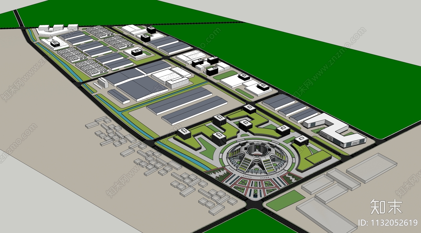现代工业园区SU模型下载【ID:1132052619】