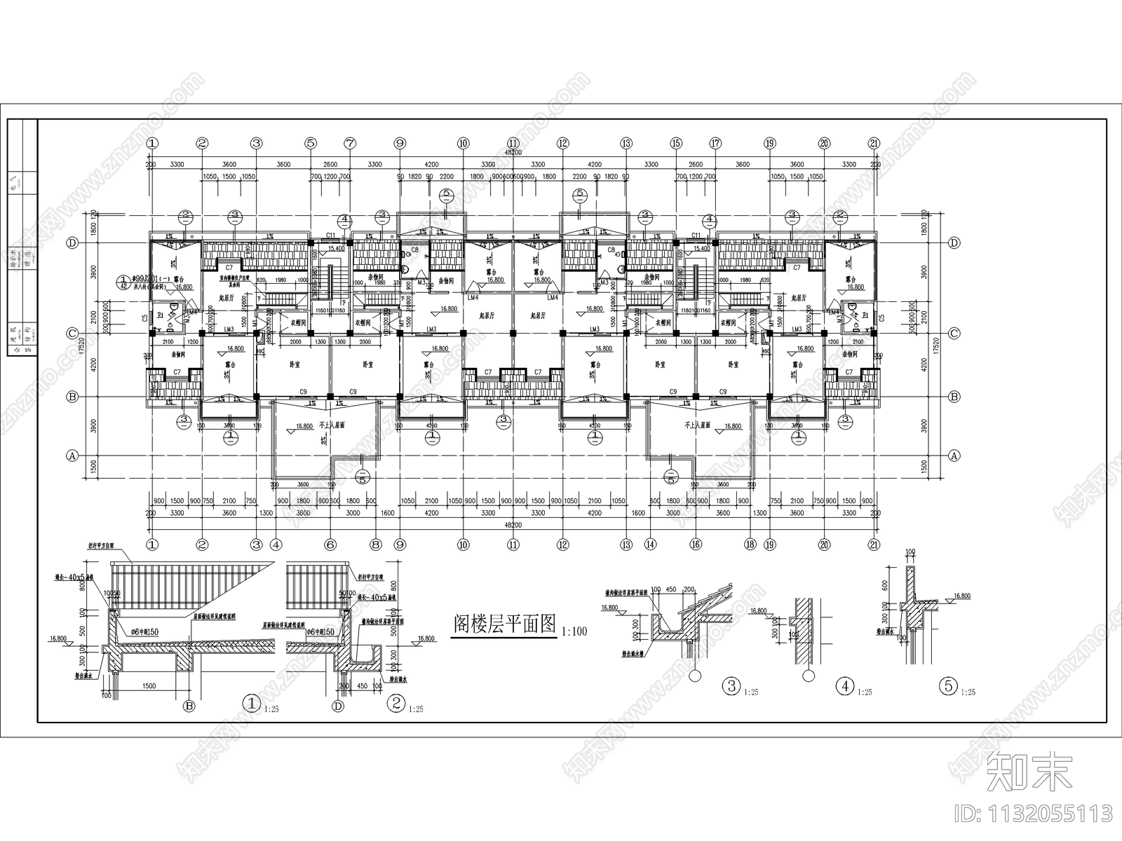 国贸中心建筑cad施工图下载【ID:1132055113】