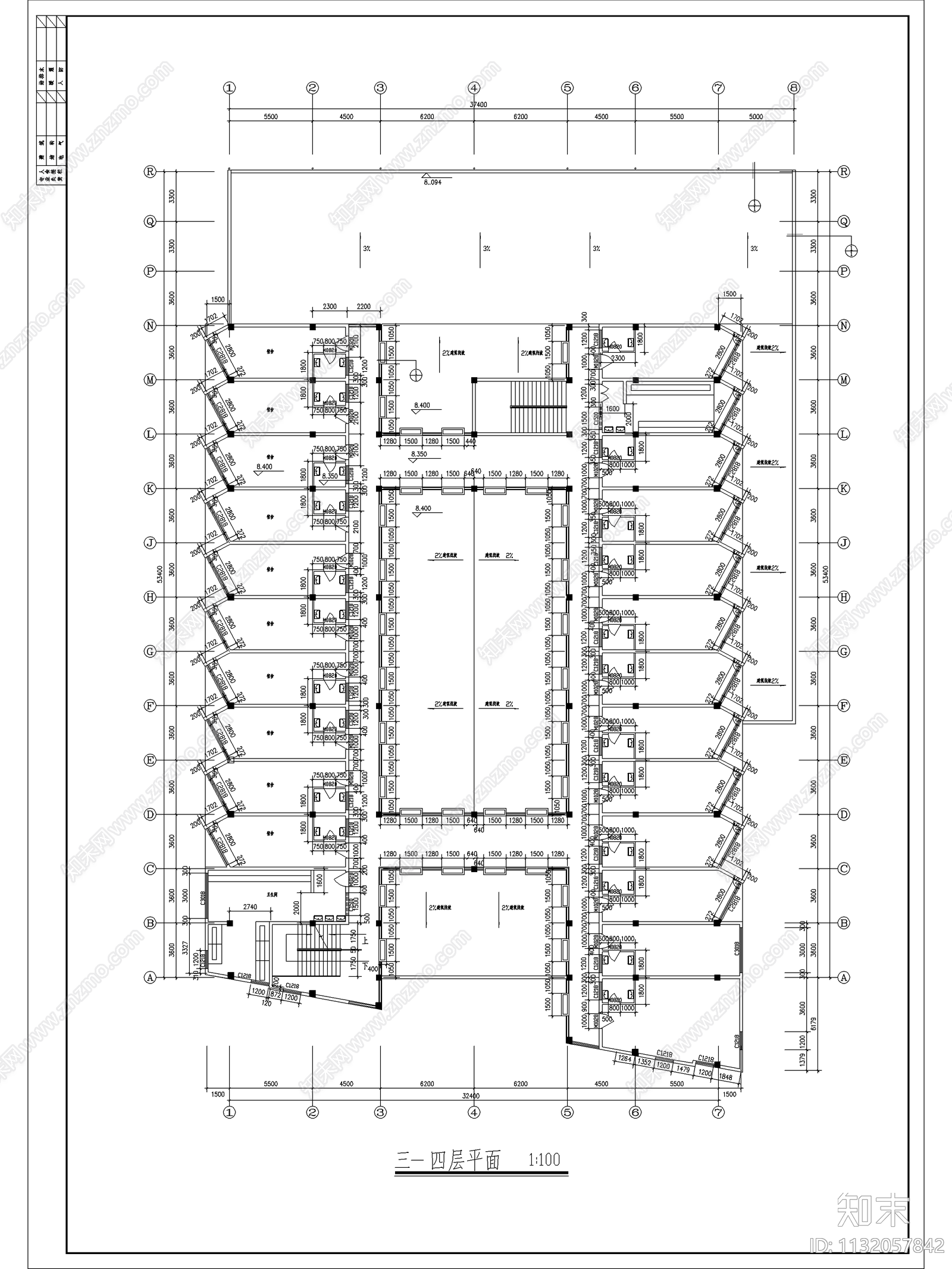 中学综合楼及宿舍建筑cad施工图下载【ID:1132057842】