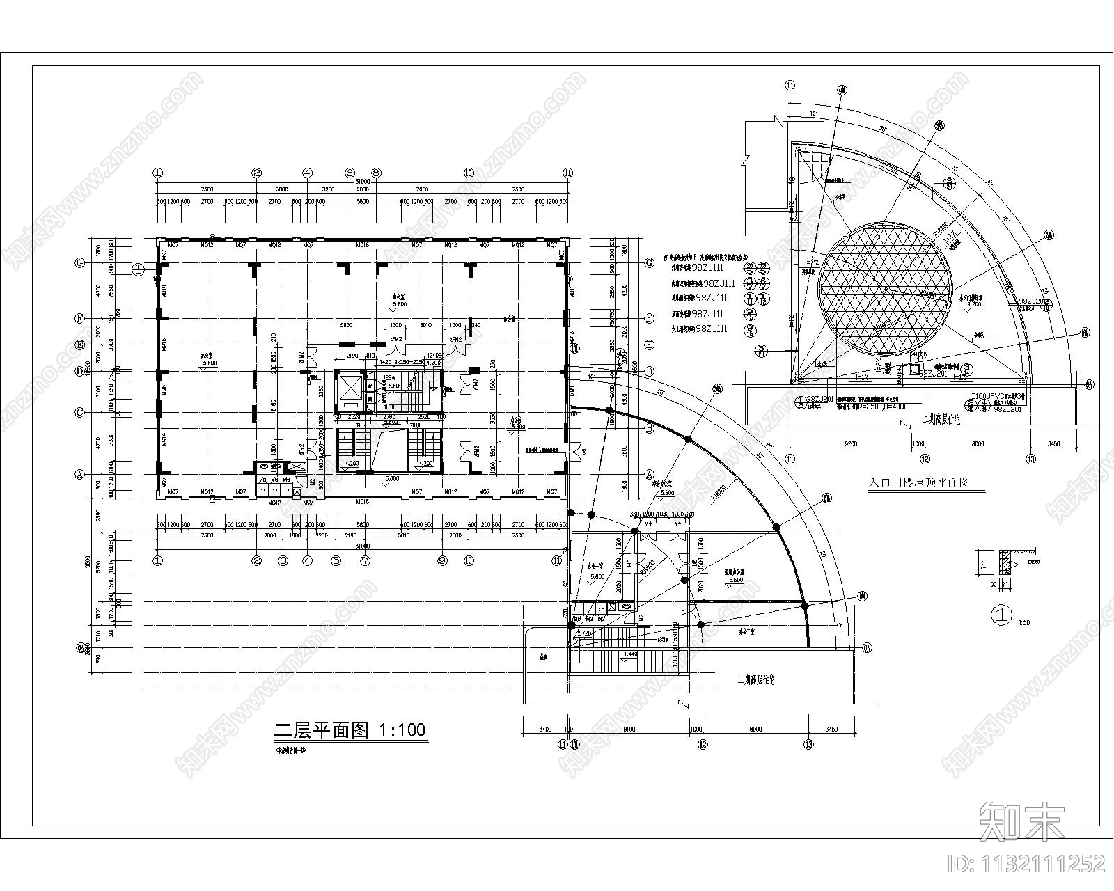 多层住宅建筑cad施工图下载【ID:1132111252】