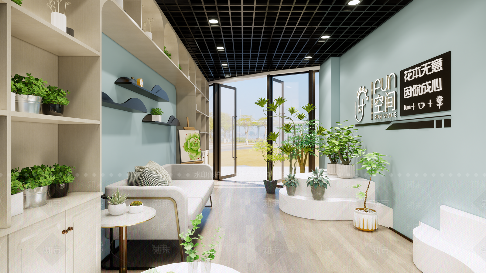 现代咖啡厅SU模型下载【ID:1222195744】