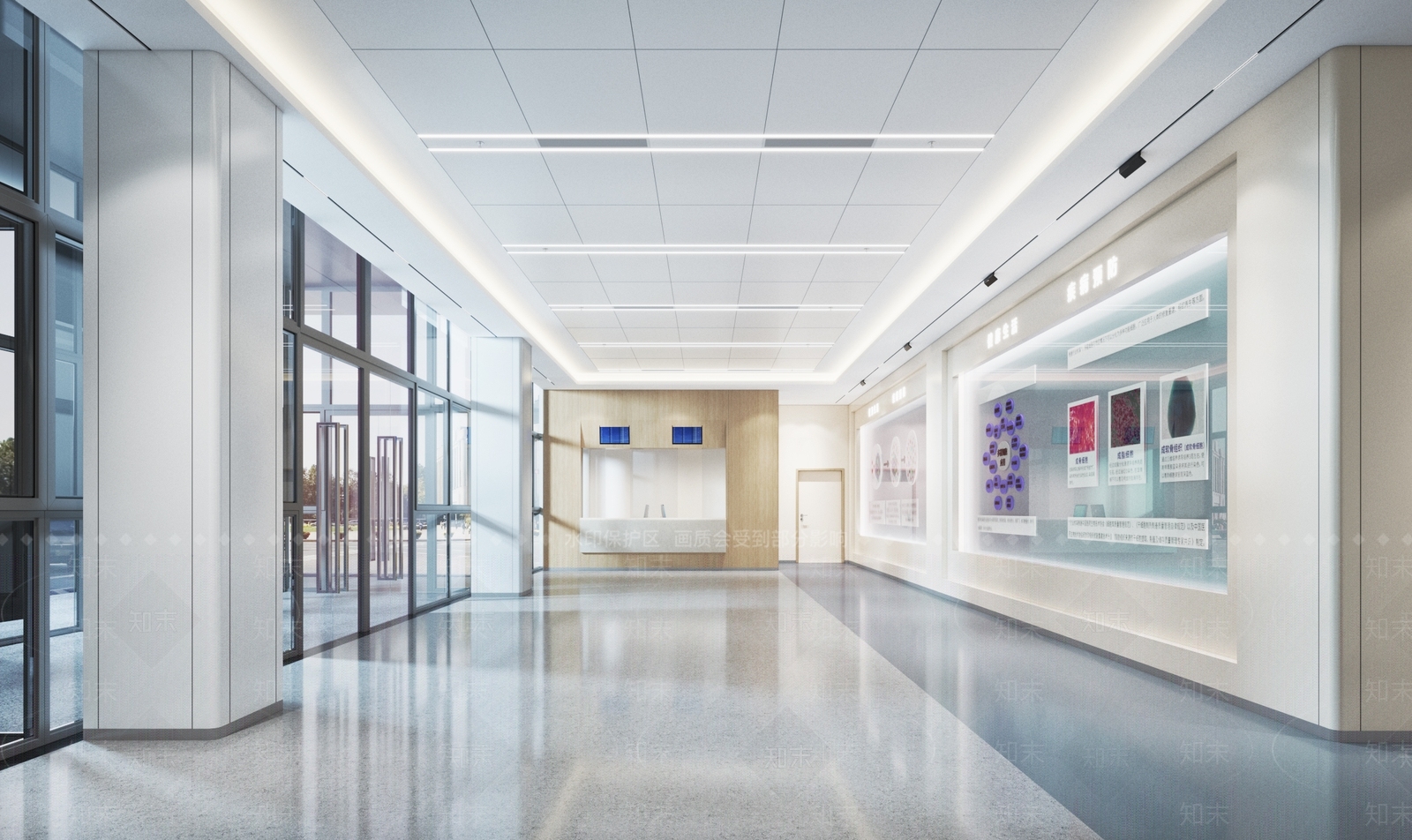 现代医院接待展示门厅3D模型下载【ID:1132065425】