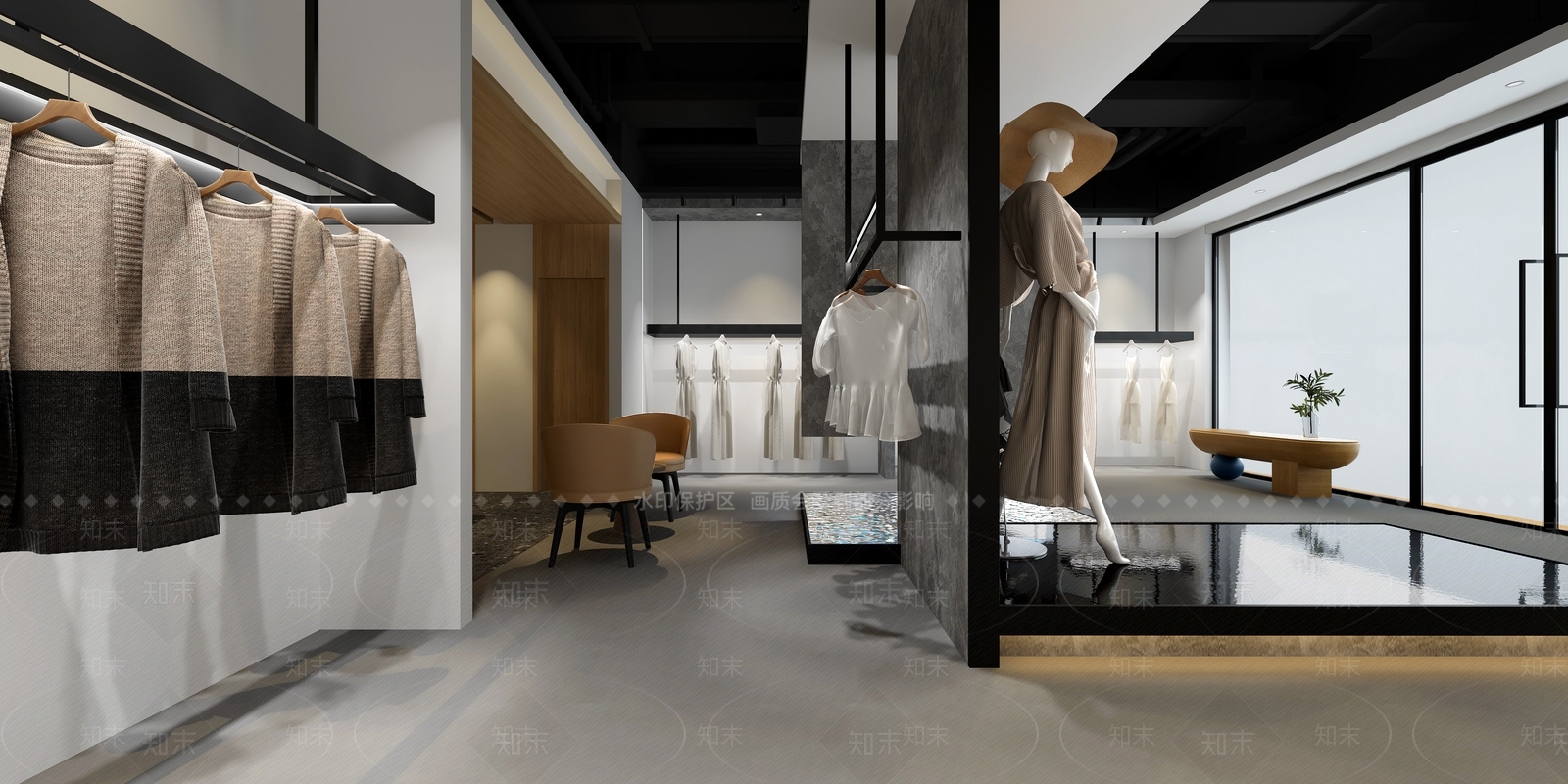 现代服装鞋店3D模型下载【ID:1132065837】