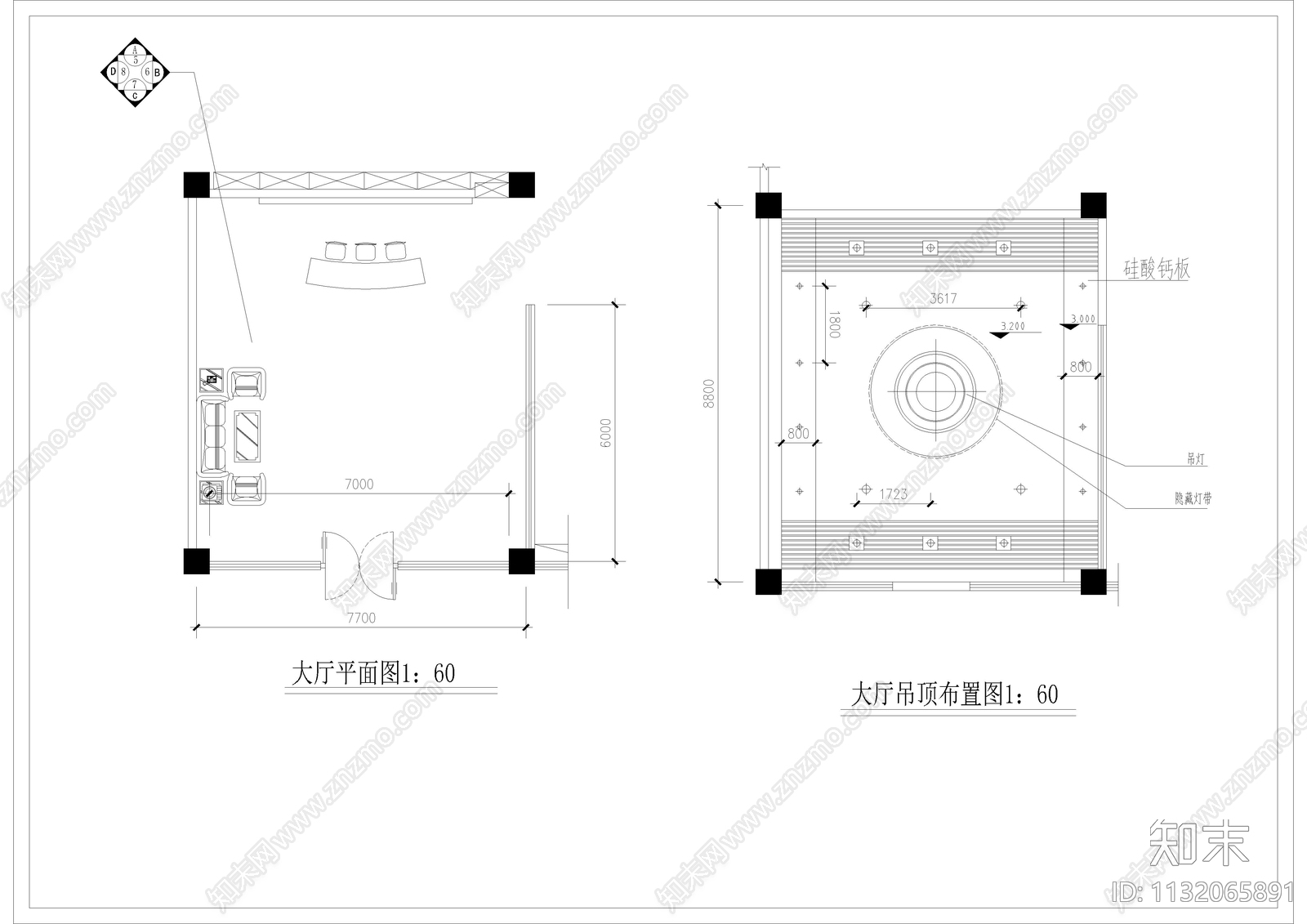 办公室精装修cad施工图下载【ID:1132065891】