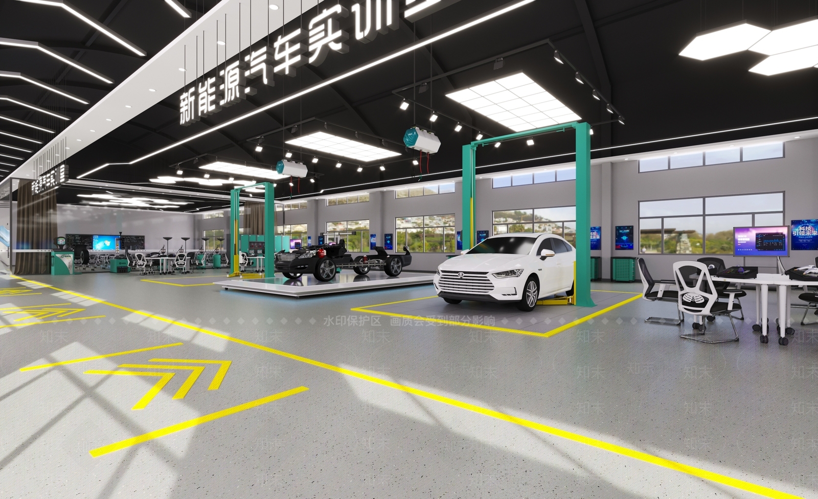 现代汽车实训室3D模型下载【ID:1132076800】
