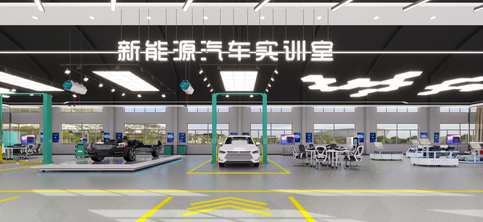 现代汽车实训室3D模型下载【ID:1132076800】