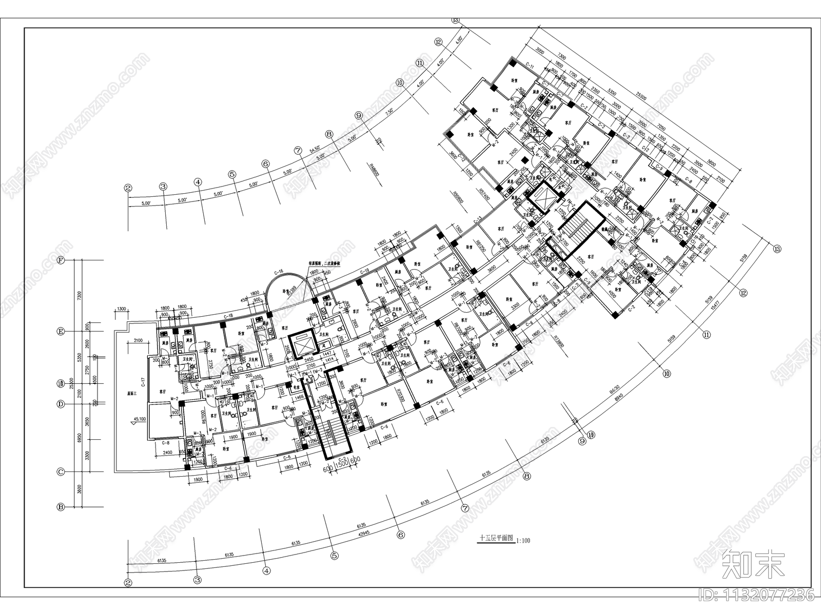 凯悦宾馆建筑cad施工图下载【ID:1132077236】