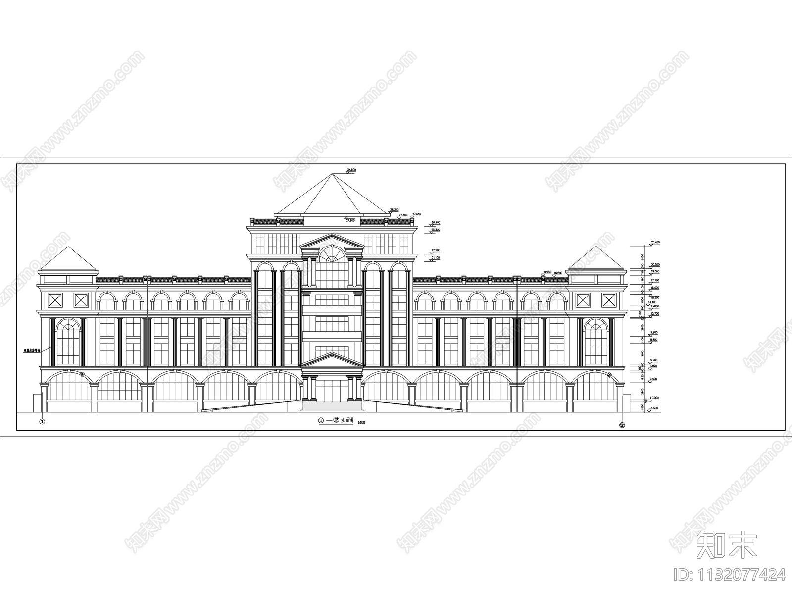 旧宾馆建筑改造施工图下载【ID:1132077424】