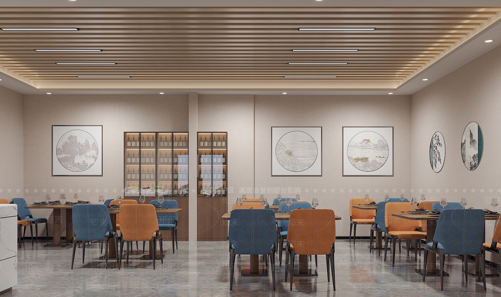 现代自助餐厅3D模型下载【ID:1132078735】