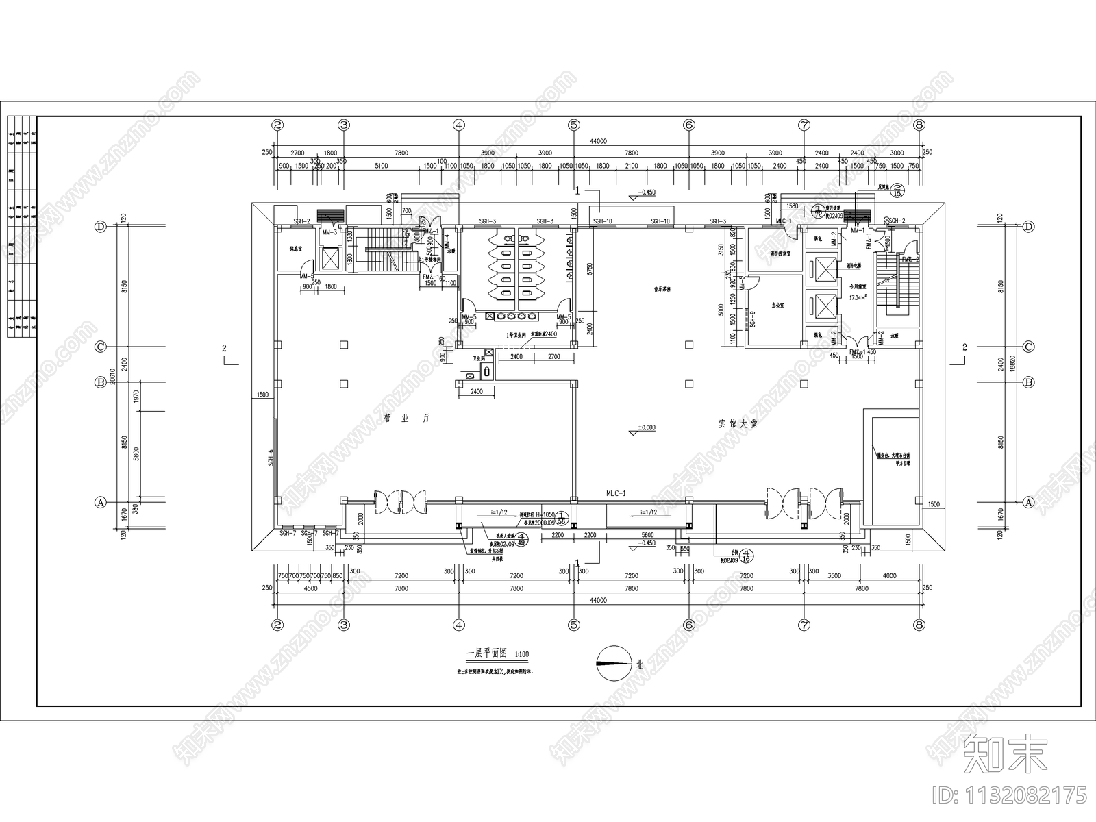 十四层宾馆建筑cad施工图下载【ID:1132082175】