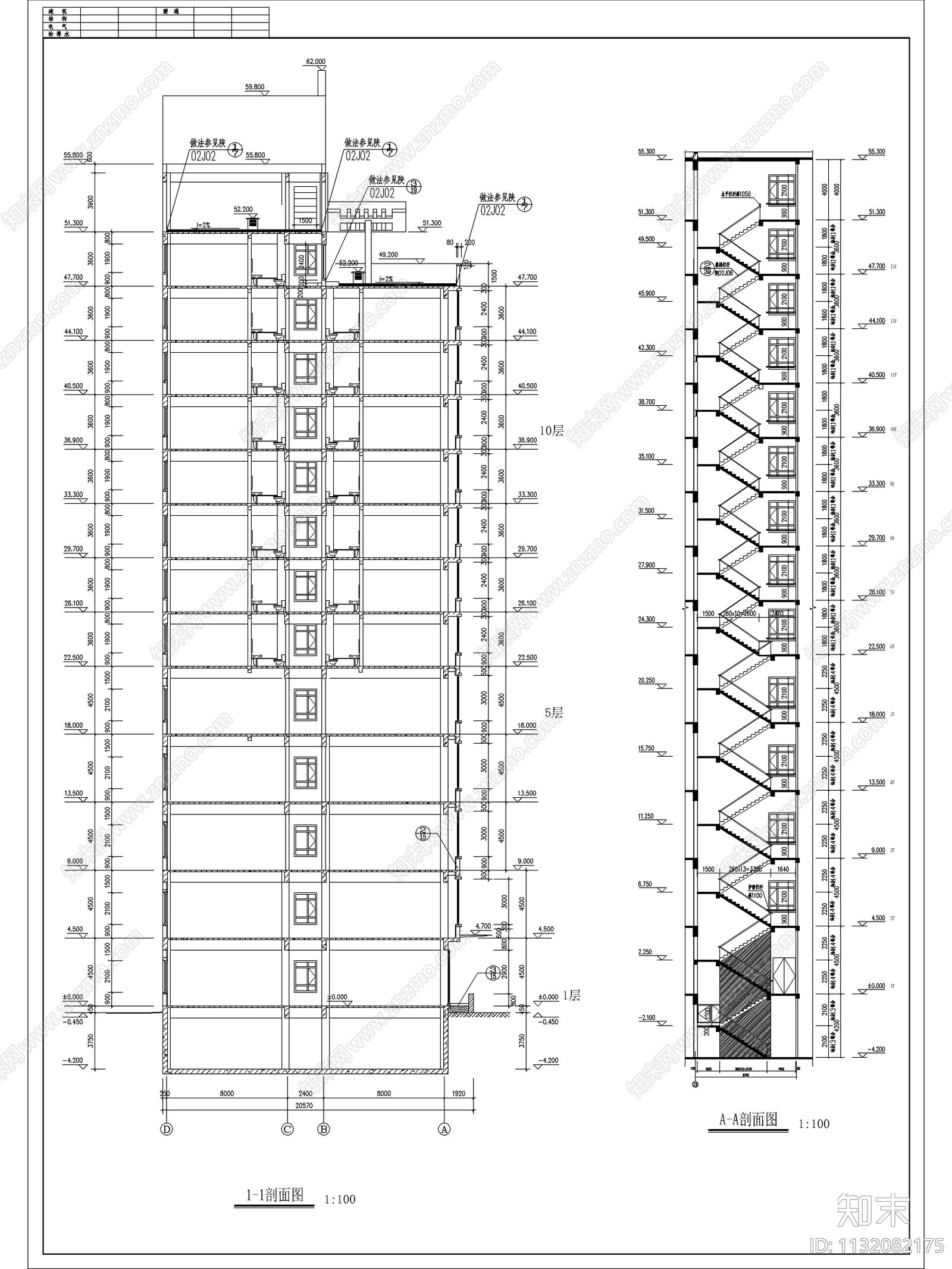 十四层宾馆建筑cad施工图下载【ID:1132082175】