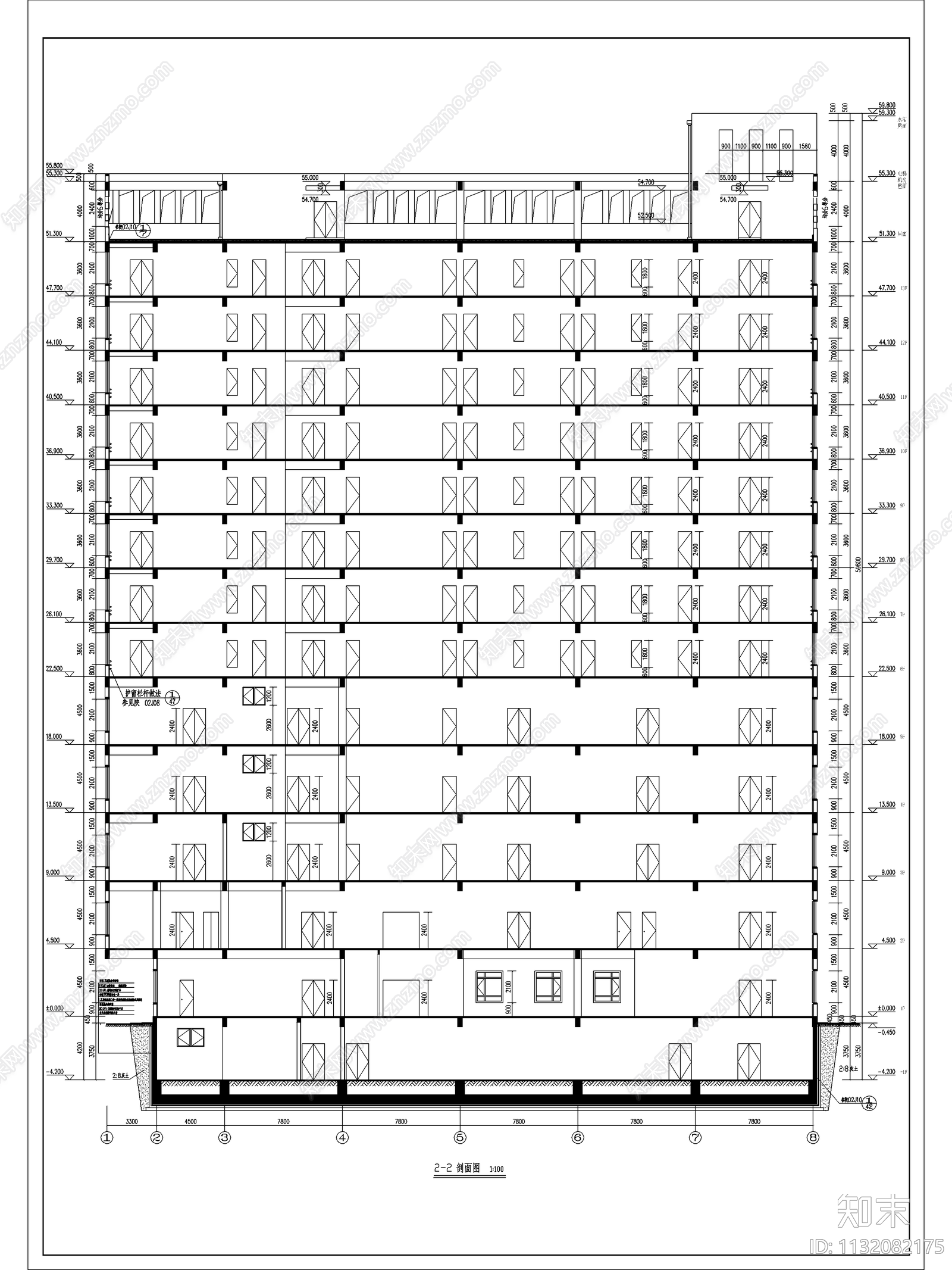 十四层宾馆建筑cad施工图下载【ID:1132082175】