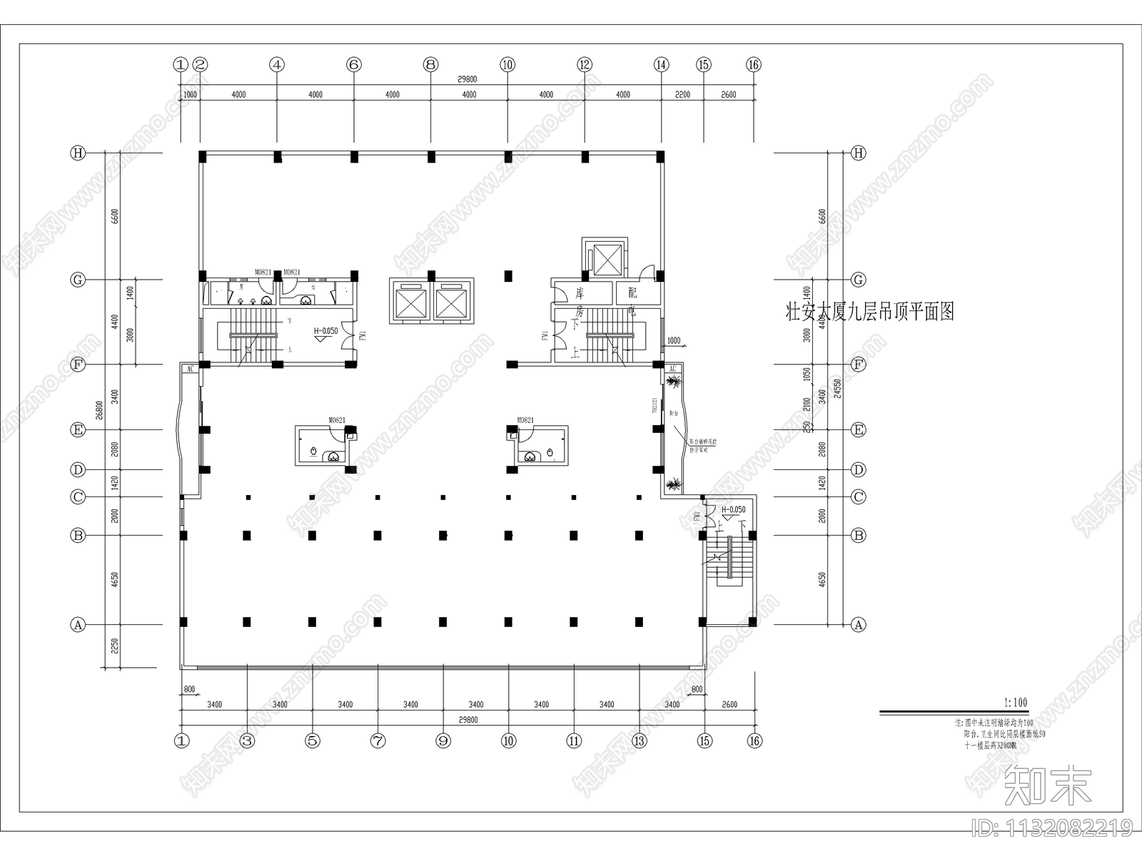 酒楼建筑cad施工图下载【ID:1132082219】