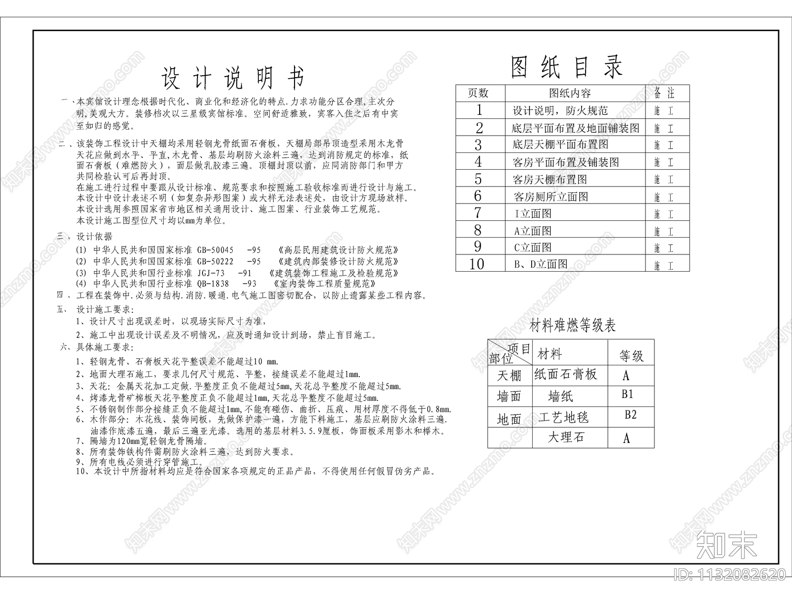 酒店装修cad施工图下载【ID:1132082620】