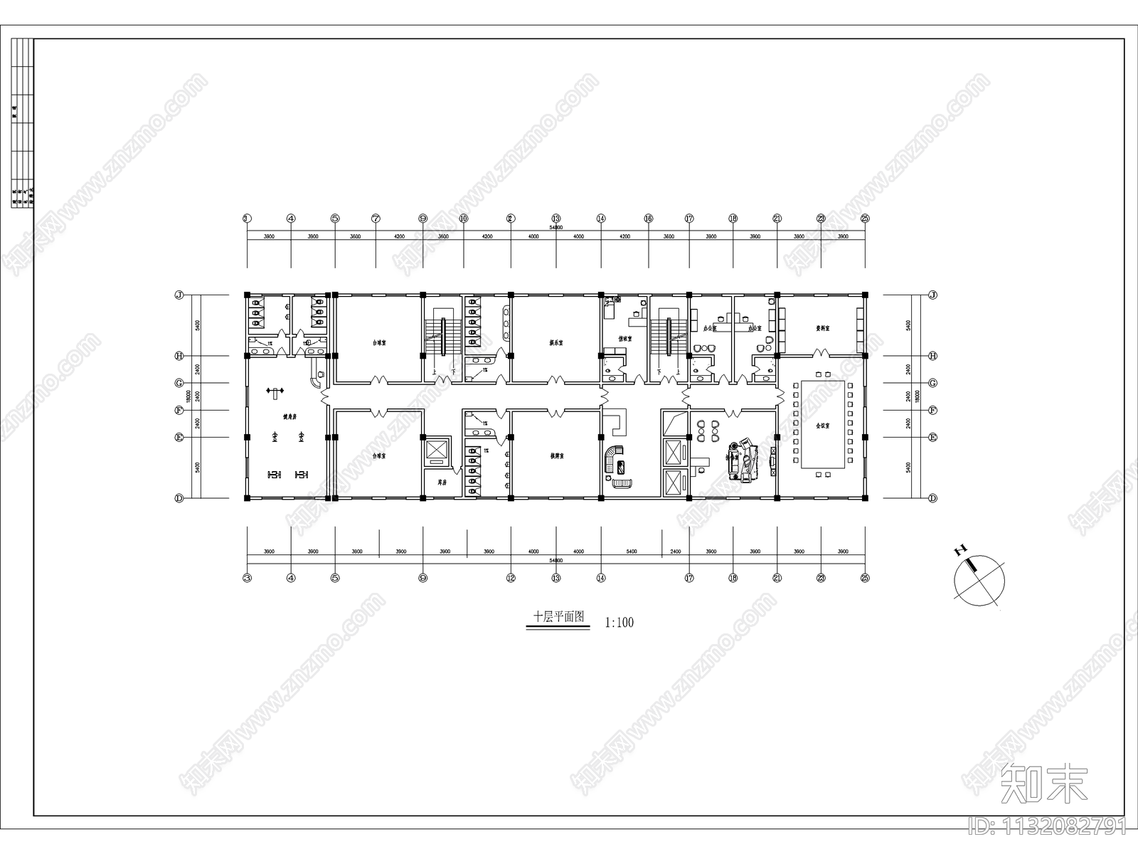 酒店建筑cad施工图下载【ID:1132082791】