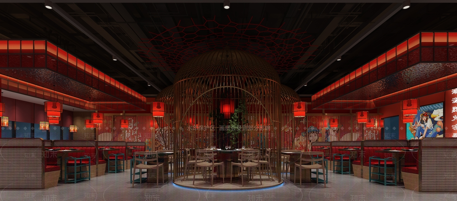 新中式国潮火锅店3D模型下载【ID:1132083175】