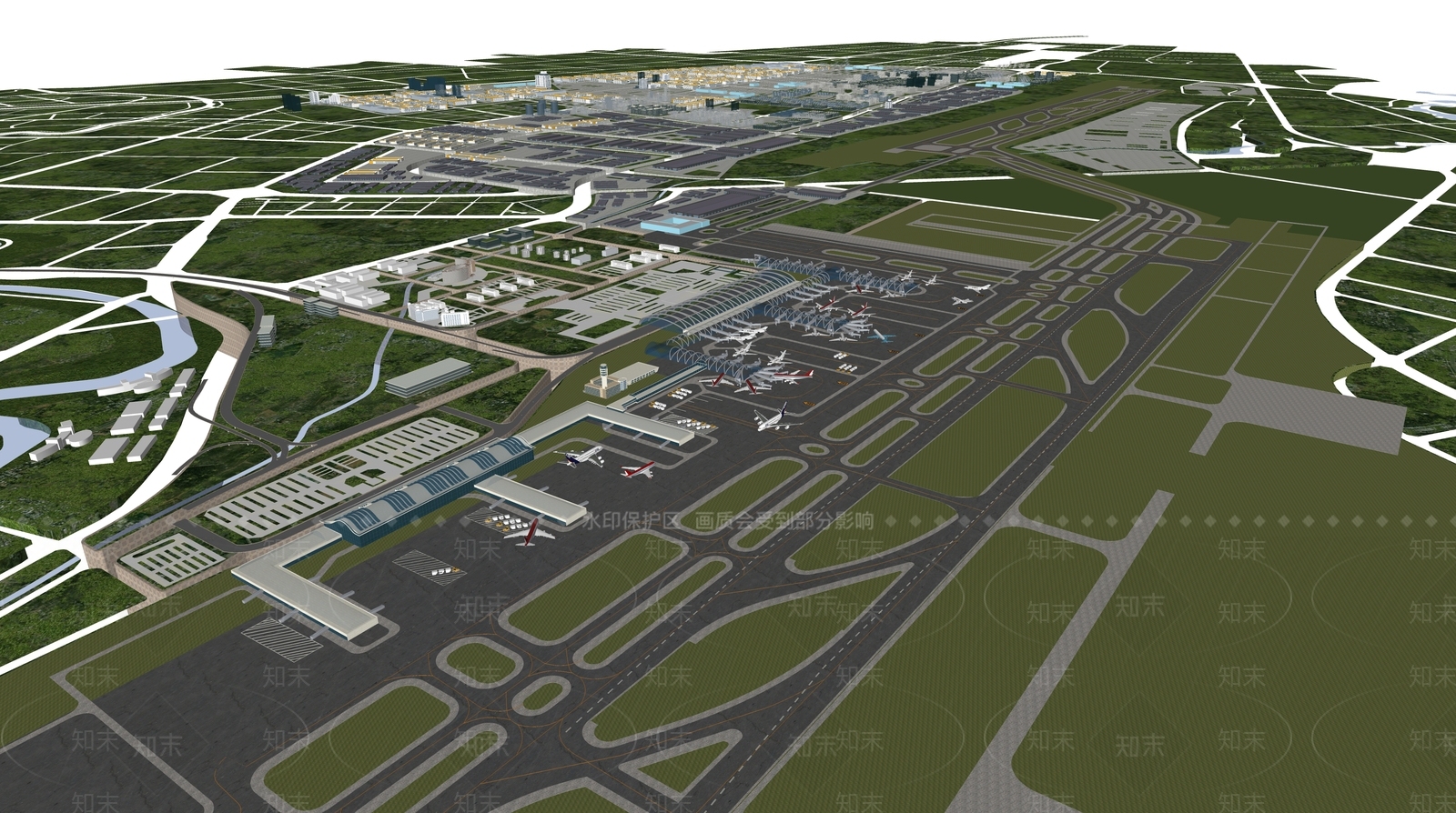 现代机场SU模型下载【ID:1132091684】