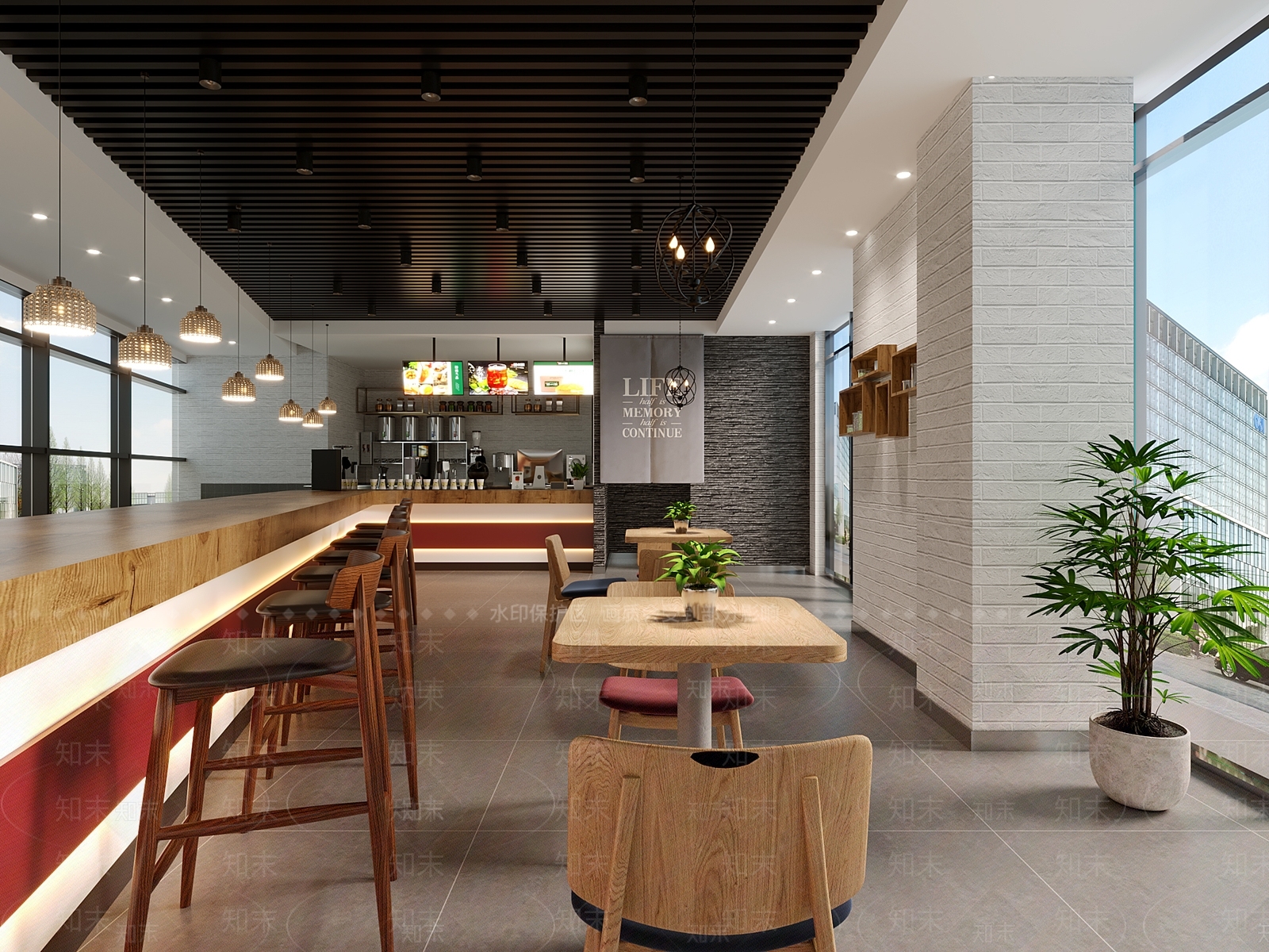 现代奶茶店3D模型下载【ID:1132092858】