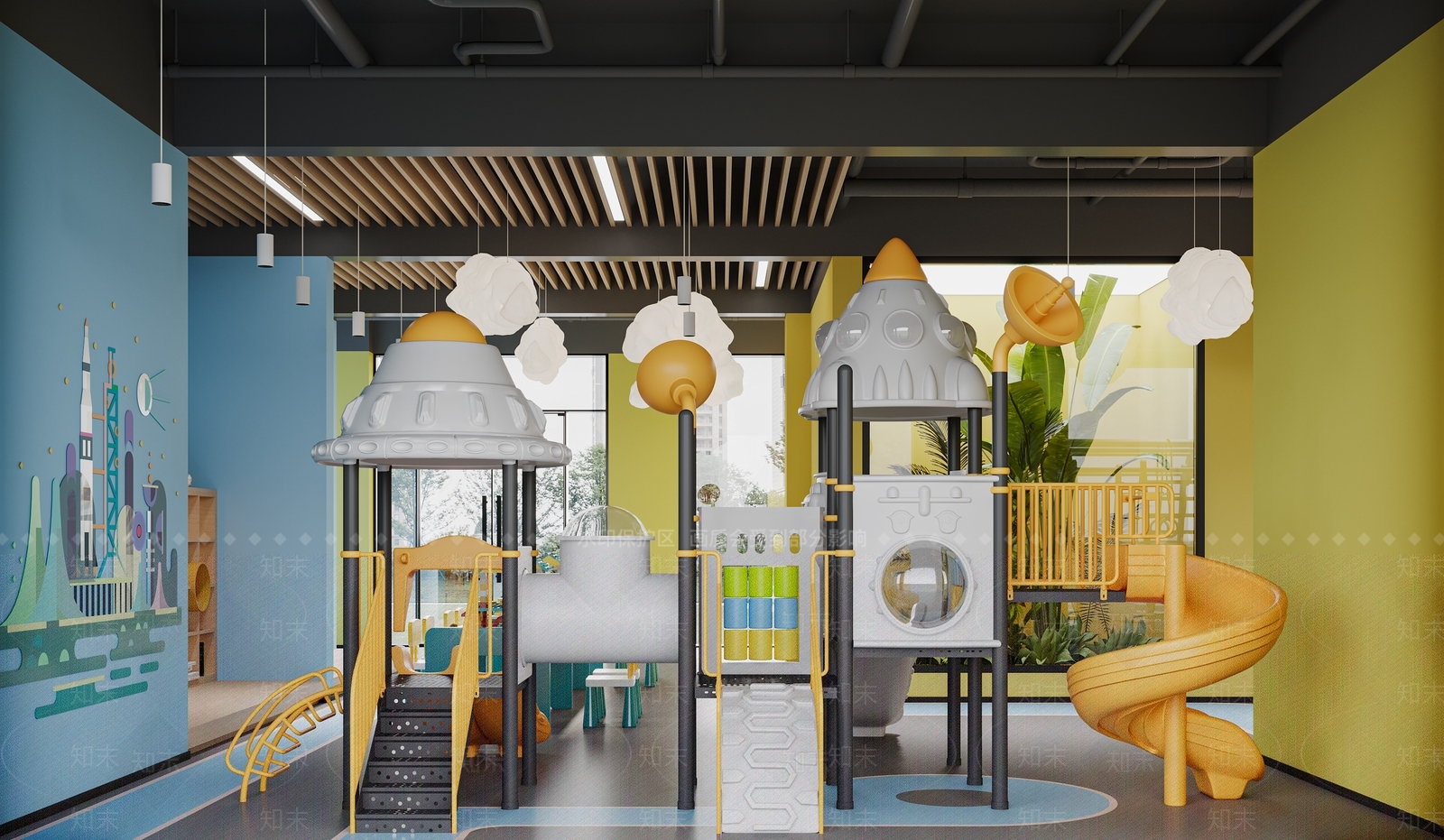 现代儿童游乐区3D模型下载【ID:1132093357】